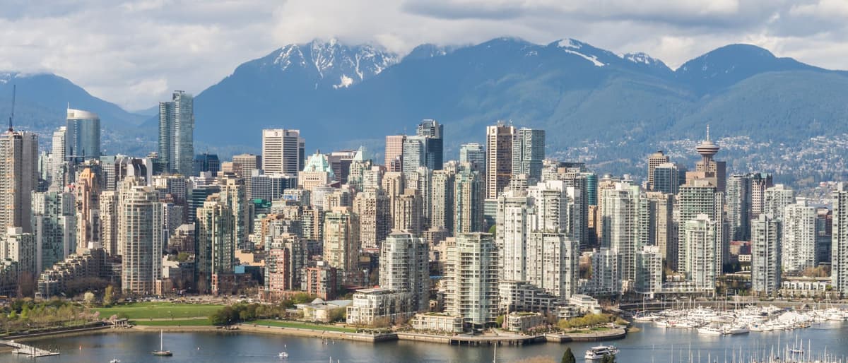 Vancouver and the North Shore mountains under low cloud