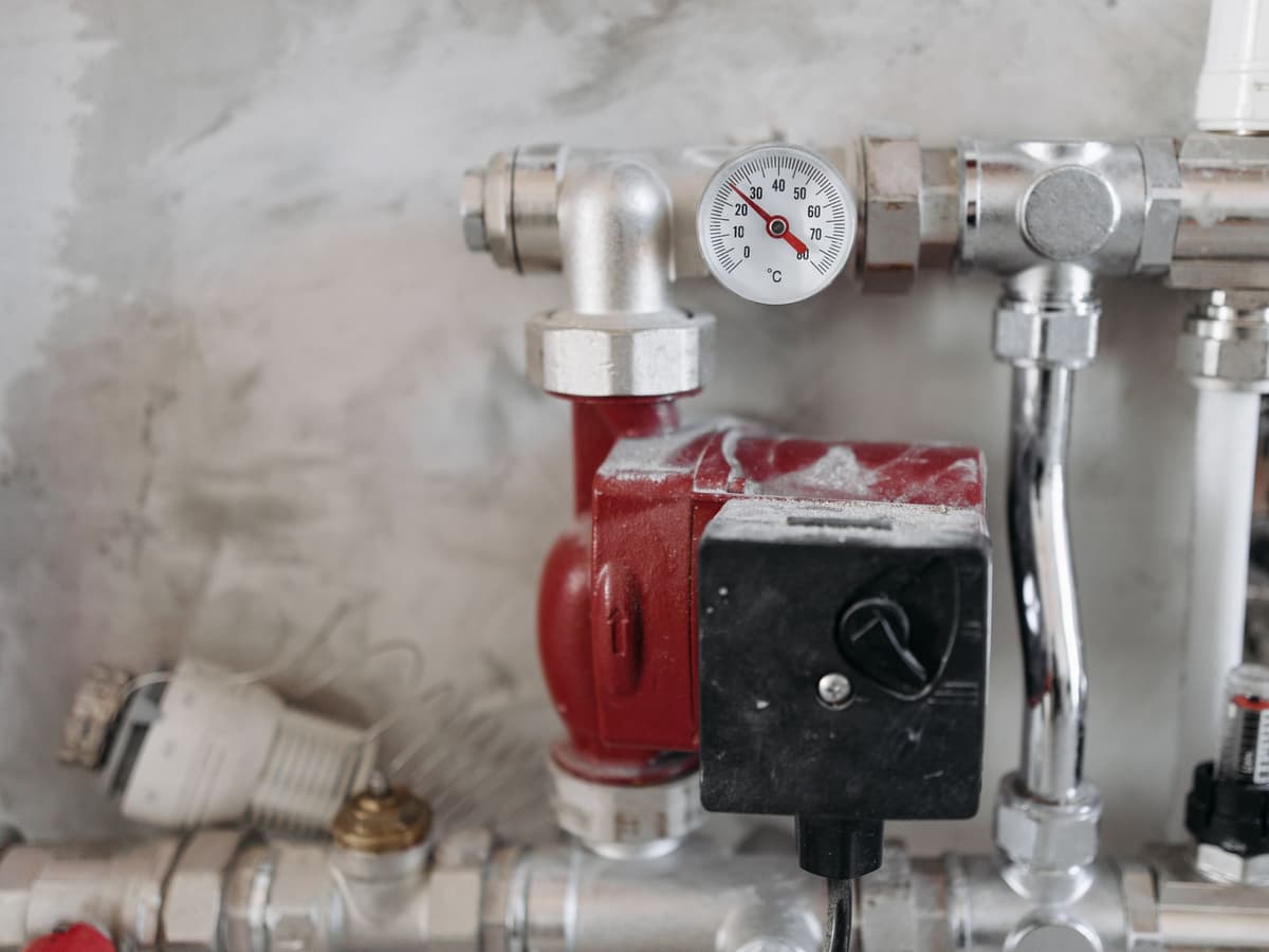 Wall-mounted combi boiler in a Vancouver home
