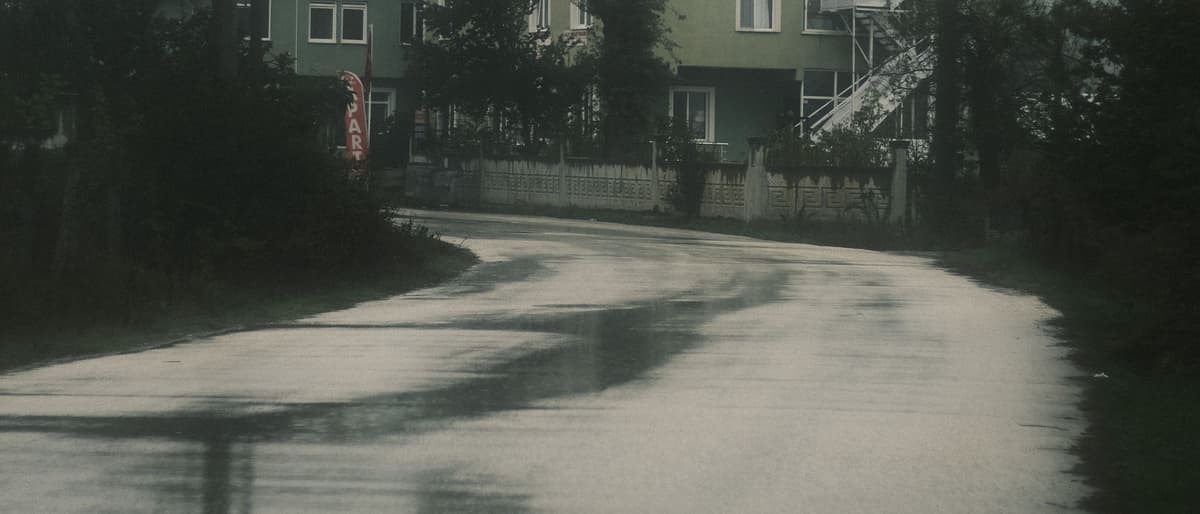 Heavy autumn rain on a Vancouver residential street
