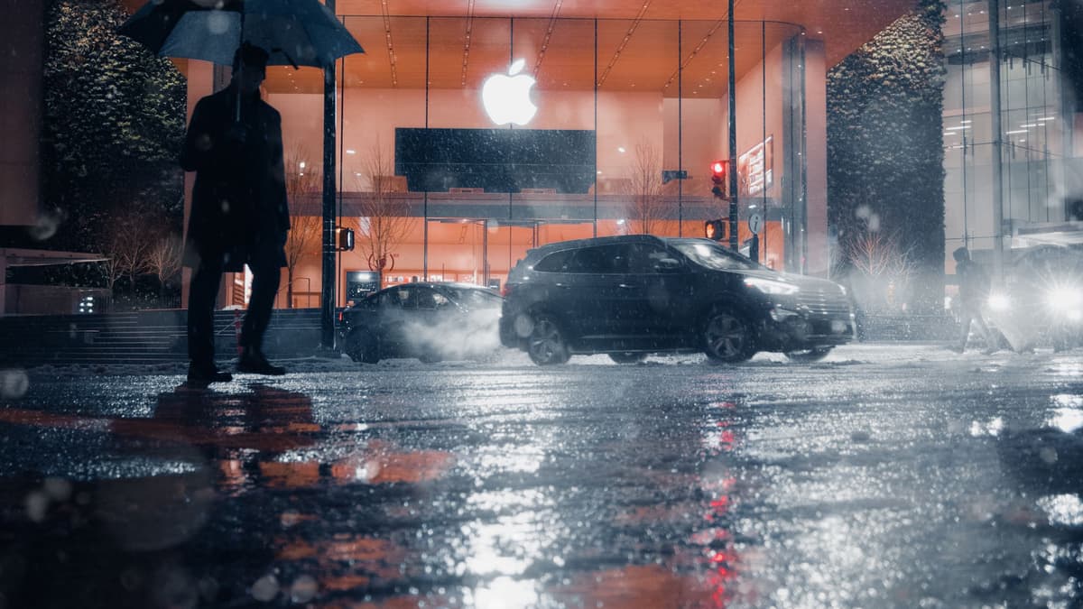Technician arriving at a Vancouver home on a rainy night